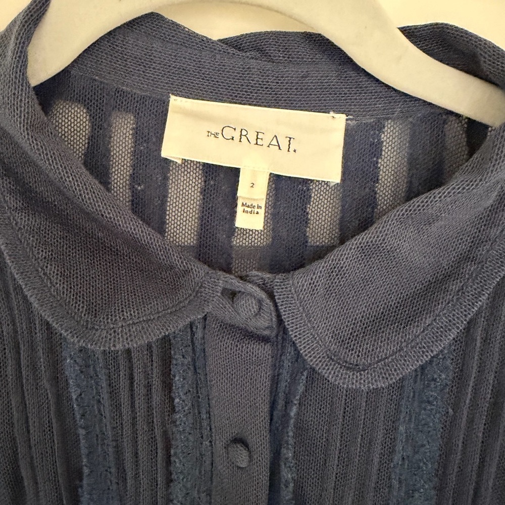 THE GREAT. Navy Long Sleeve Dress - Picture 5 of 6